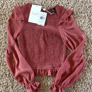 Women's Blouson Sleeve Floral Smocked Top